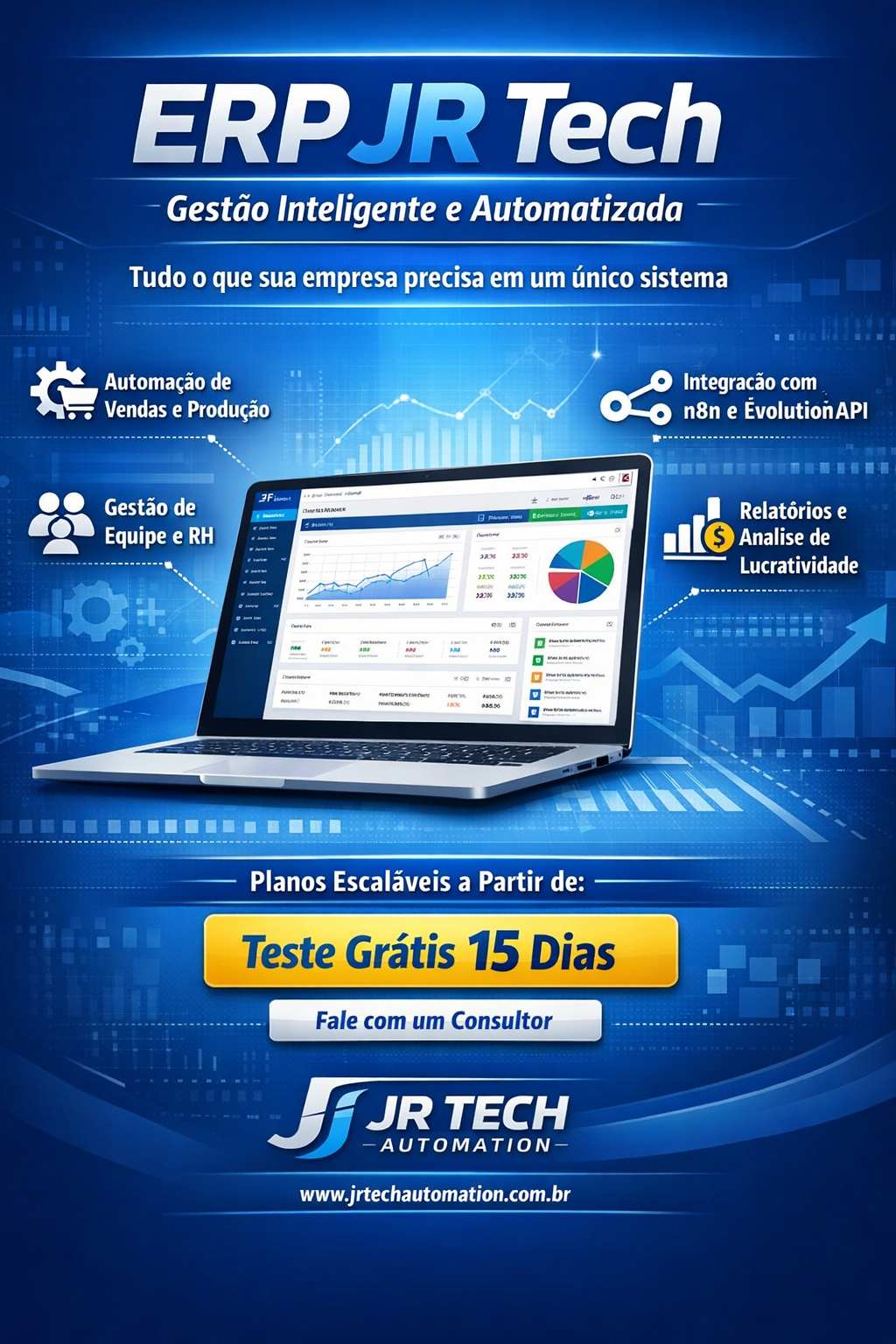 Poster ERP JR Tech - Gestão Inteligente e Automatizada